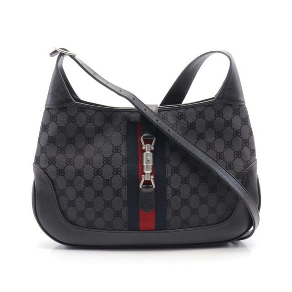 Balenciaga Gucci Hacker Project Jackie Shoulder Bag Black Navy Blue - Picture 1 of 7